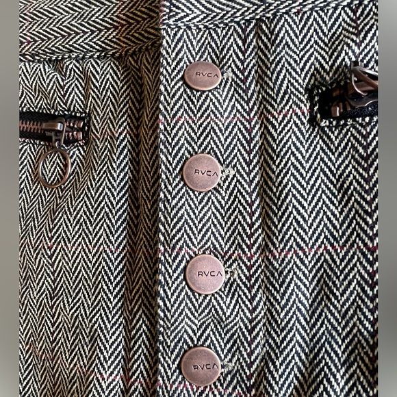 NWT RVCA Natwest High Rise Skirt Woven Herringbone Mini A-Line Size 29 MSRP $65 - Picture 3 of 11